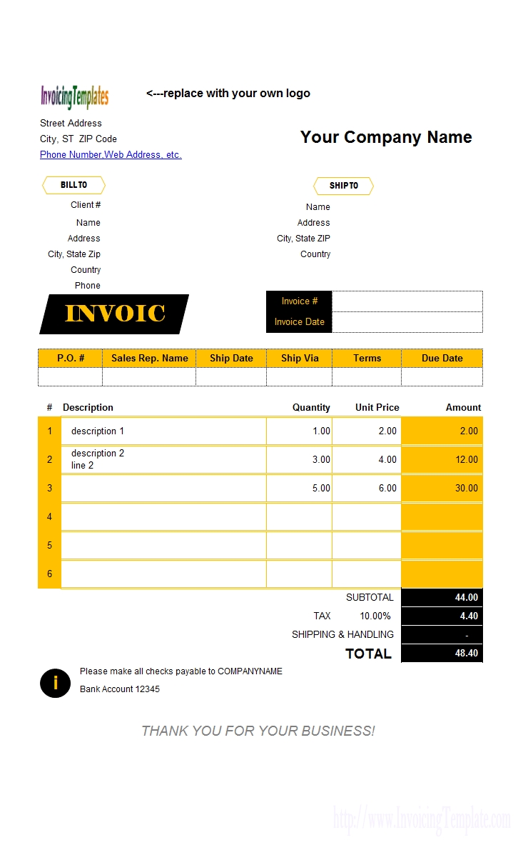 Sample Sales Invoice Invoice Template Ideas