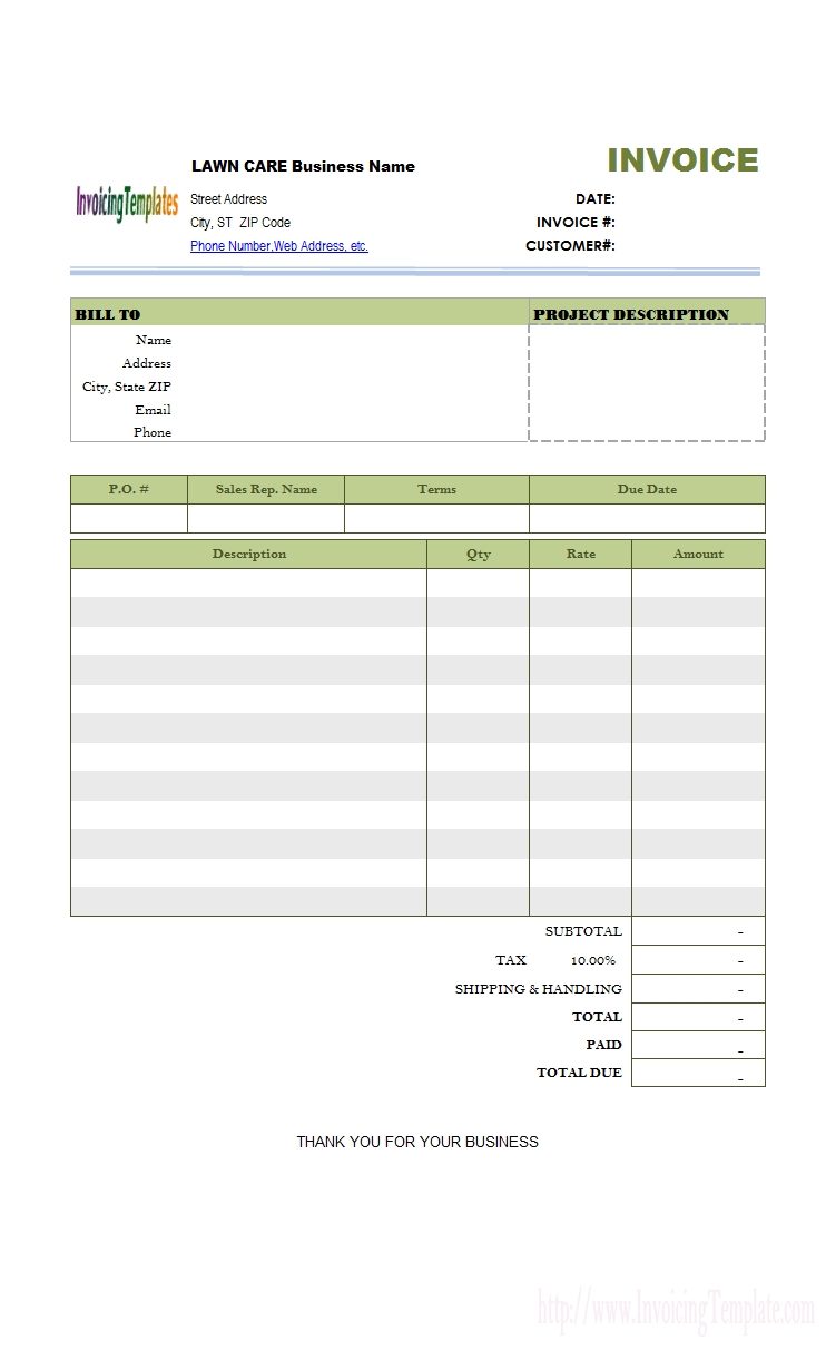 service invoice template moving invoice template