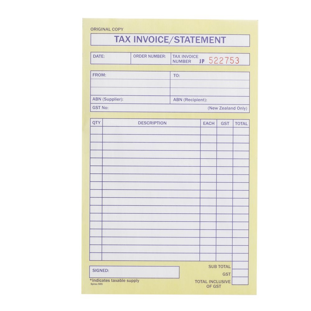 spirax invoice and statement book no555 officeworks invoice and statement