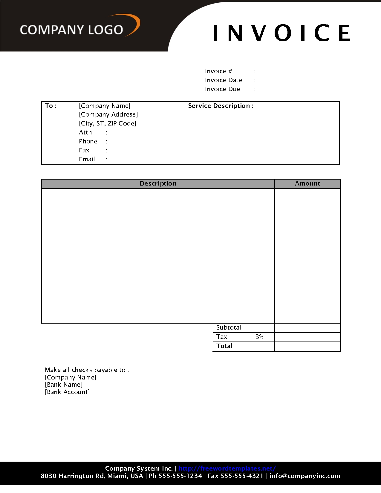 Downloadable Invoice Template