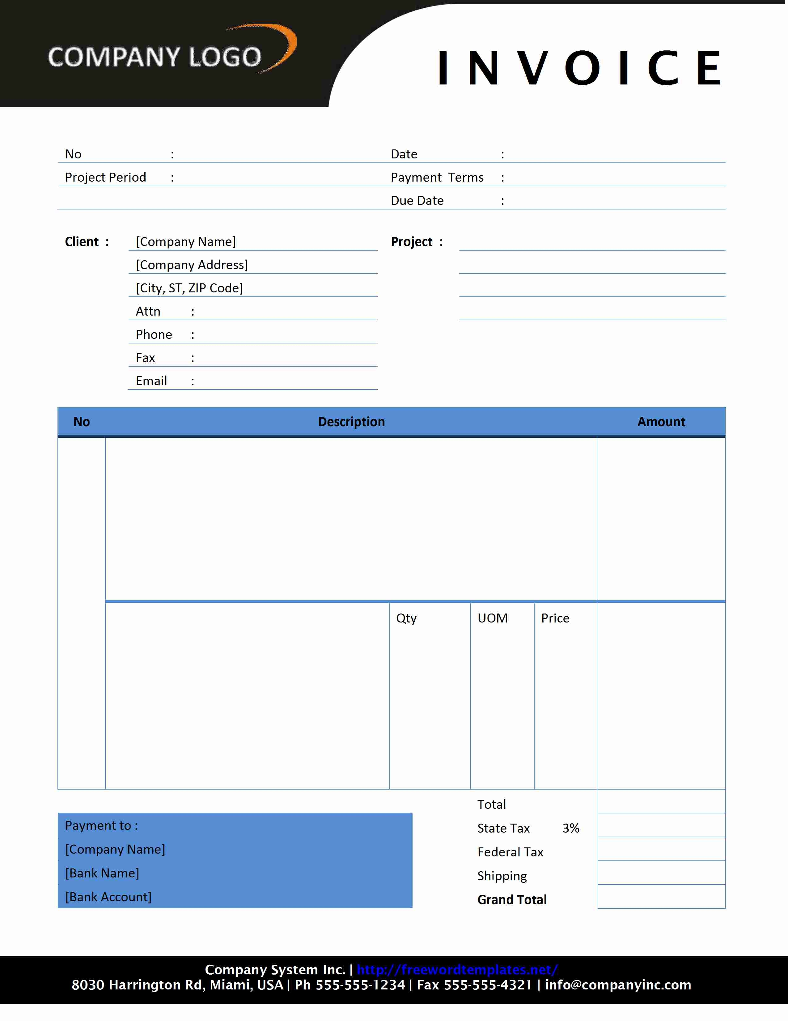 invoice templates Microsoft Word or Excel