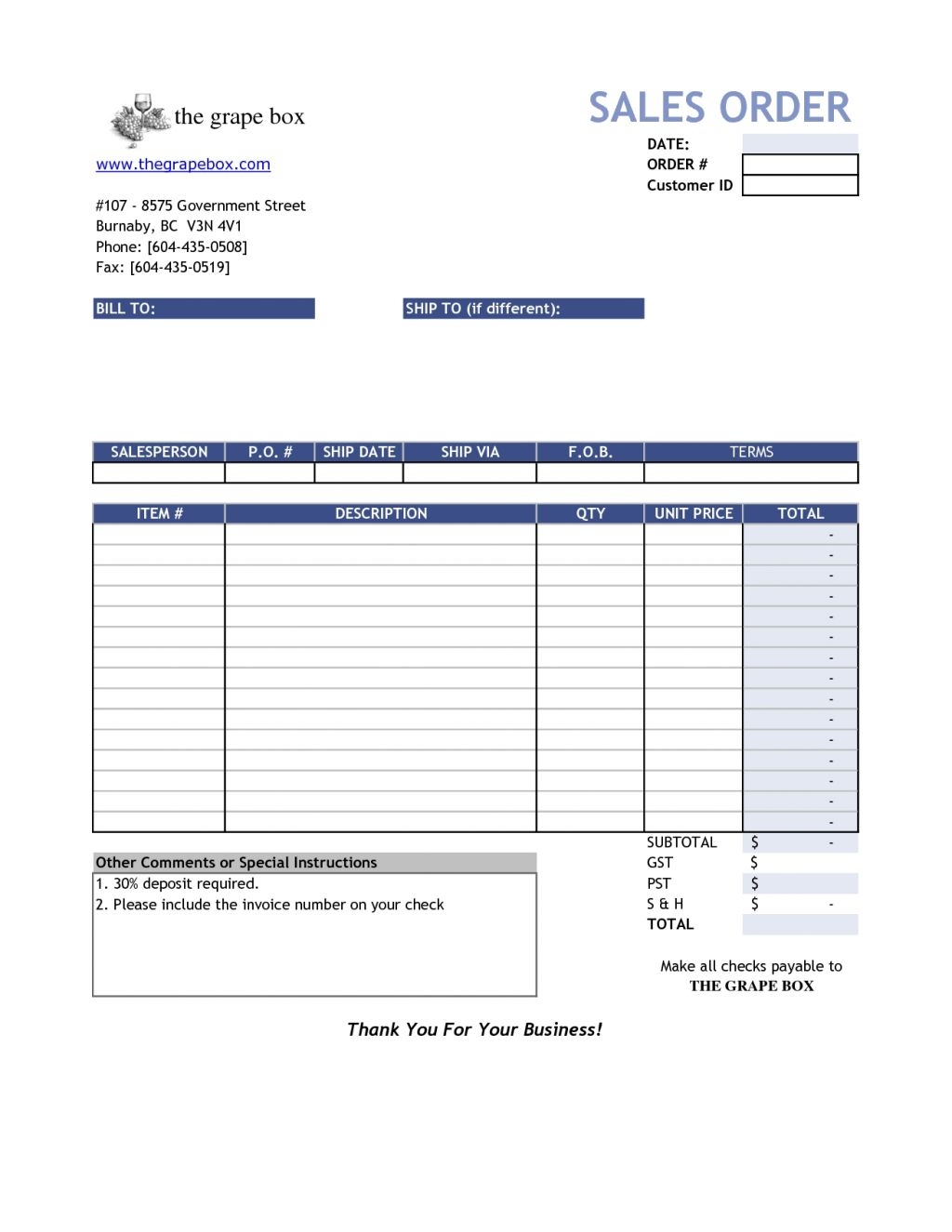 invoice definition example