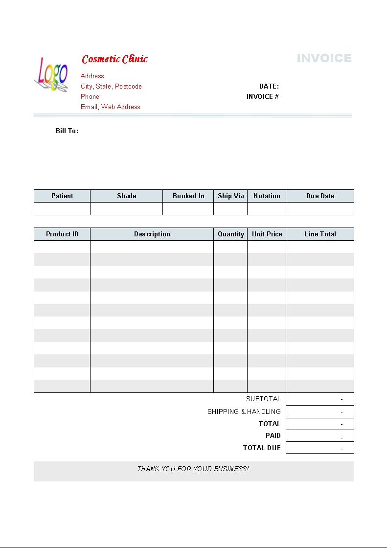 download medical invoice template for free uniform invoice software medical invoice template word