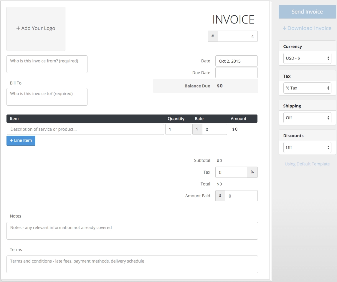 free invoice maker onling