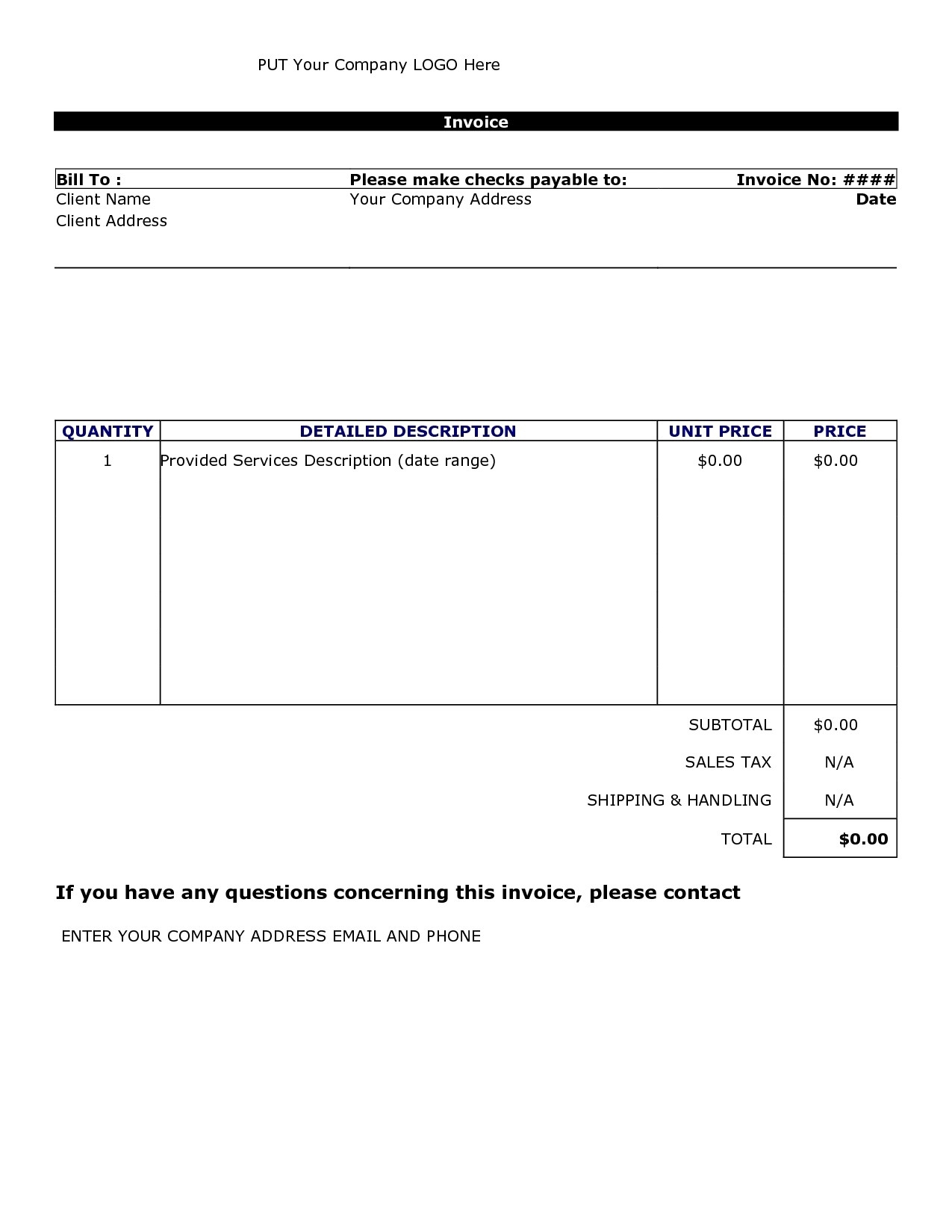 Free Invoice Template Open Office * Invoice Template Ideas