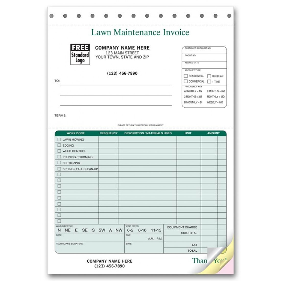 lawn care invoice sample