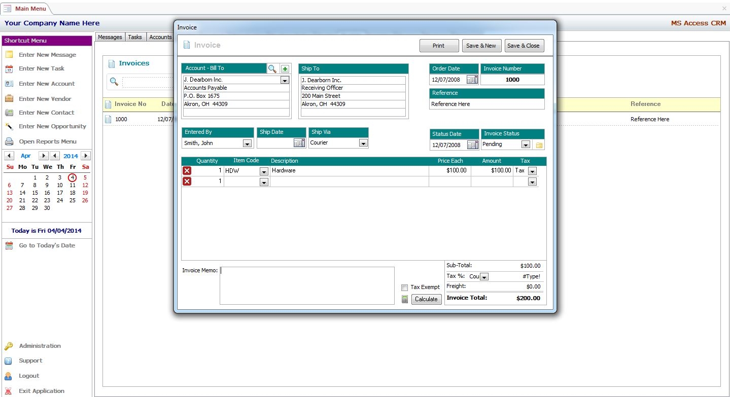 sales ms form invoice access Microsoft Invoice Template Ideas Access Template * Invoice