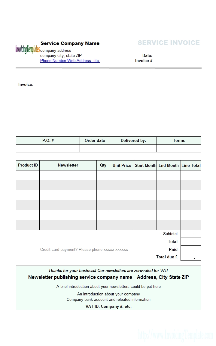 Property Management Invoice Template