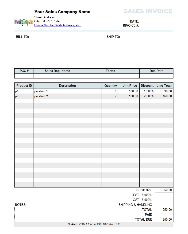 sales and purchase invoice