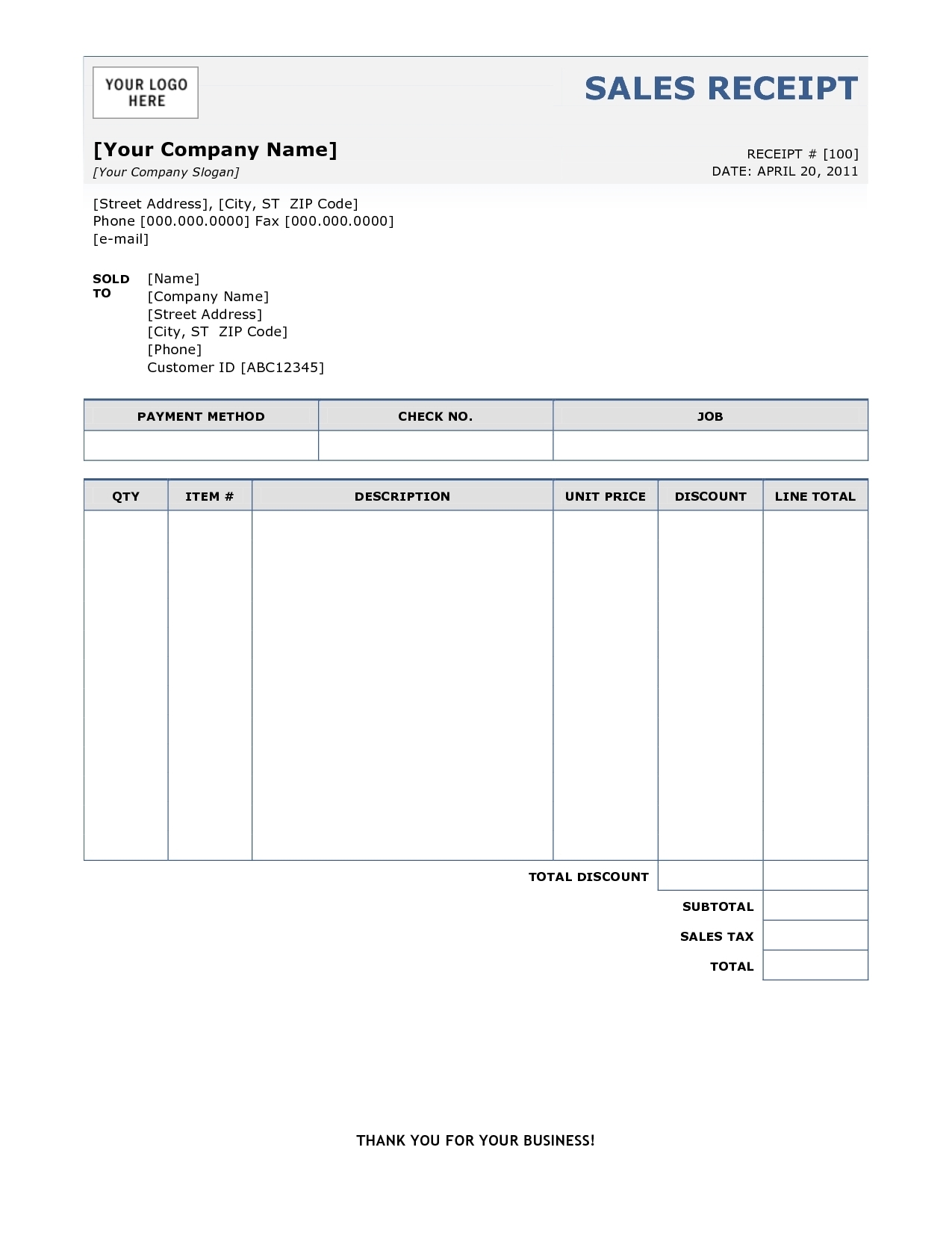 free word invoice template