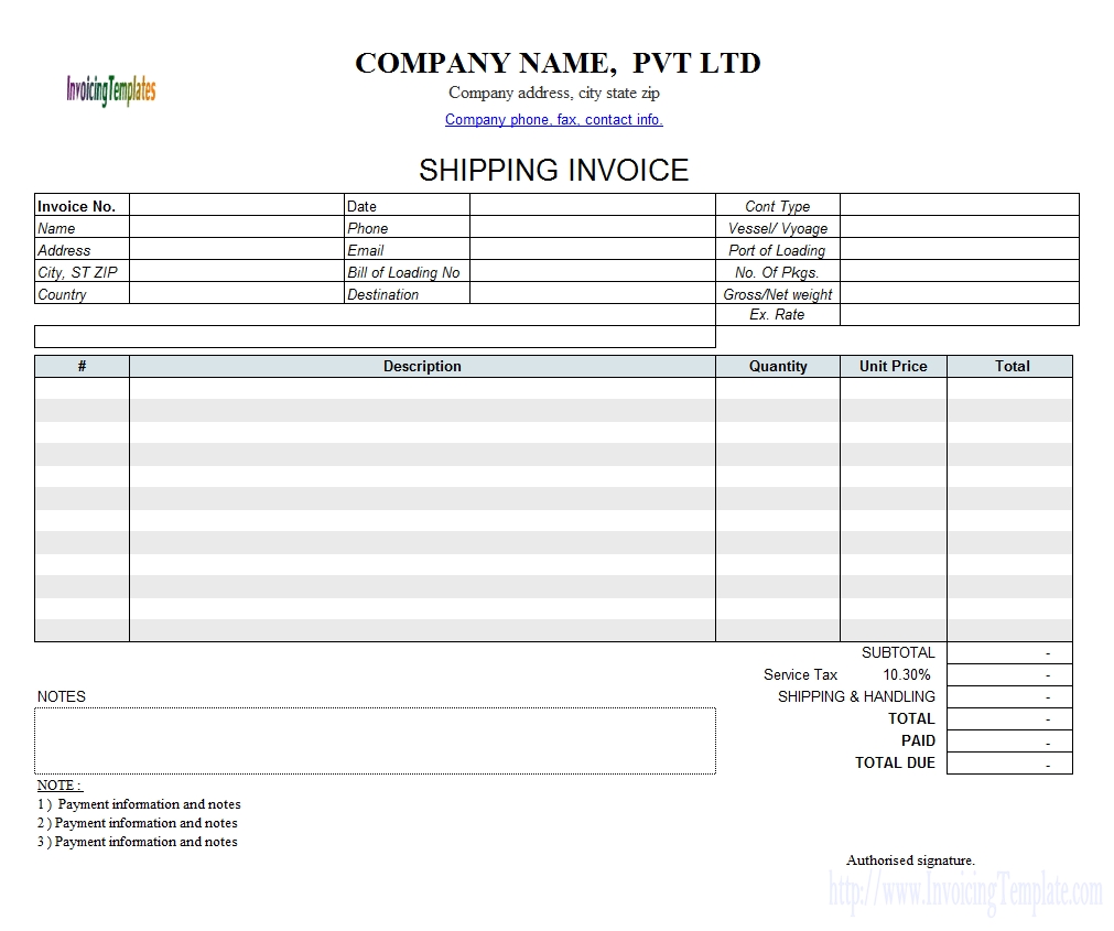 shipping invoice template 1 freight invoice template