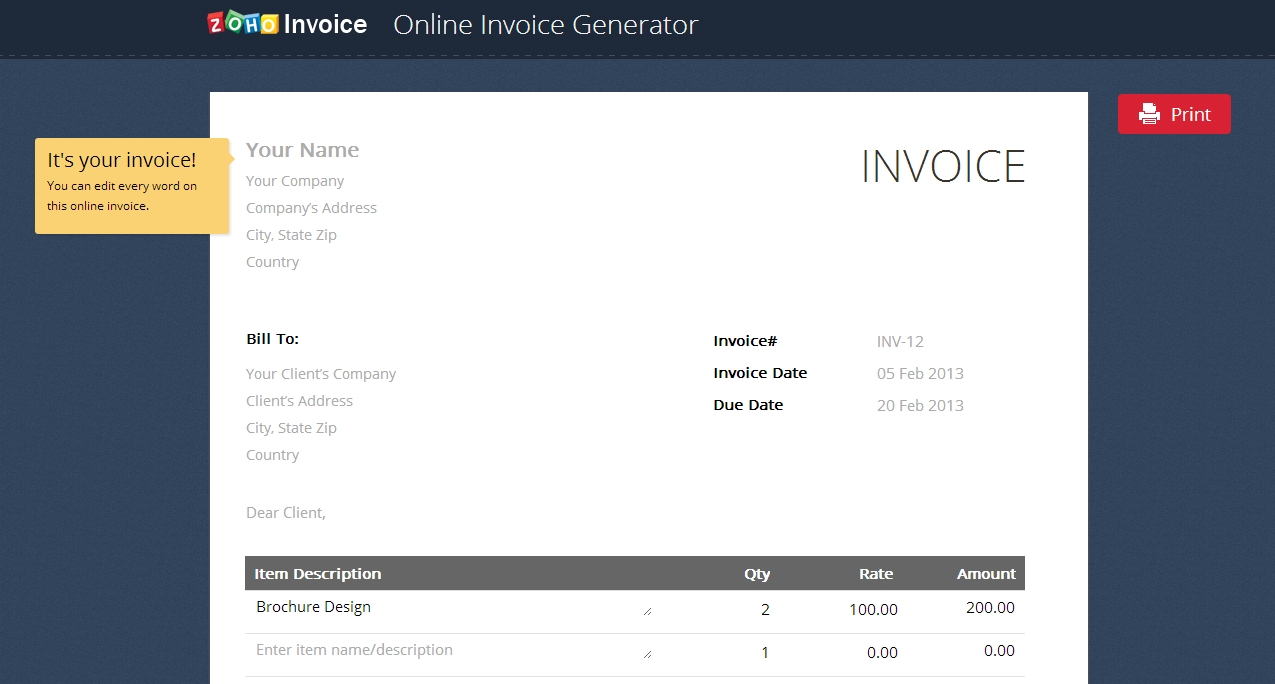 simple invoice generator free online invoice generator invoice generator slickpie online 1275 X 684