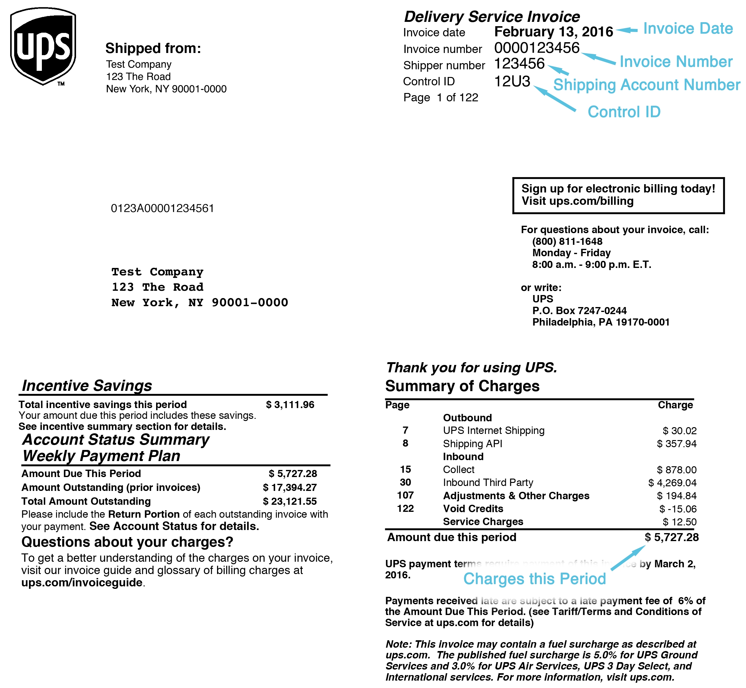 ups freight commercial invoice template