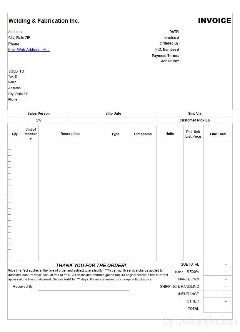 basic service invoice template in french quotation invoice template