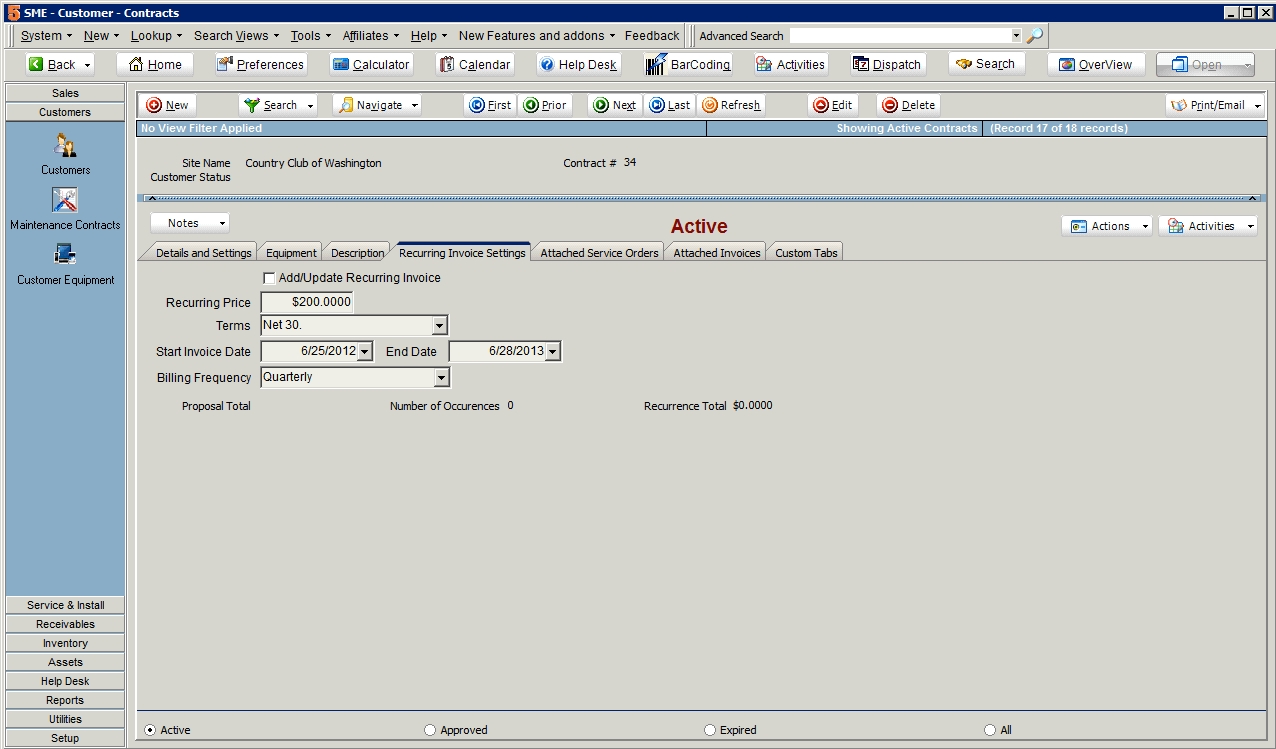 contracts high 5 software recurring invoices in quickbooks