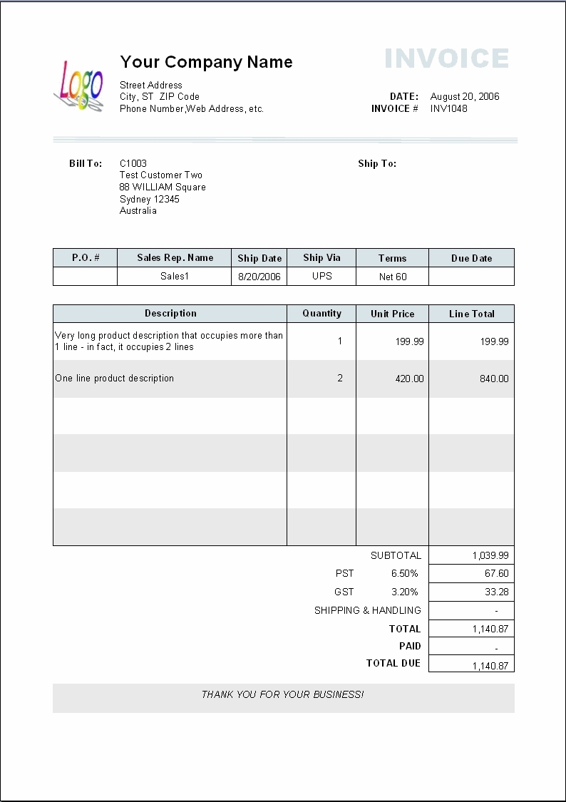 examples of invoices for services free download word template an example of an invoice