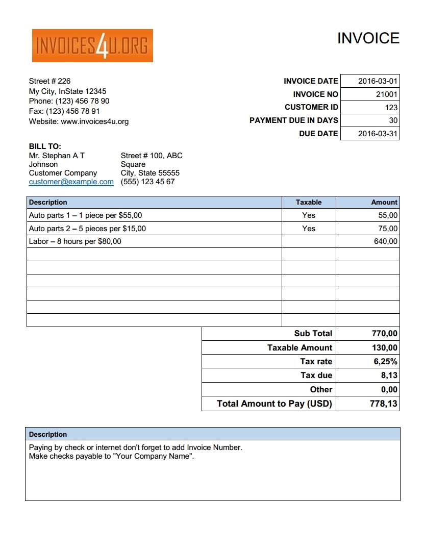 Billing Statement Template Excel Invoice Templates Images