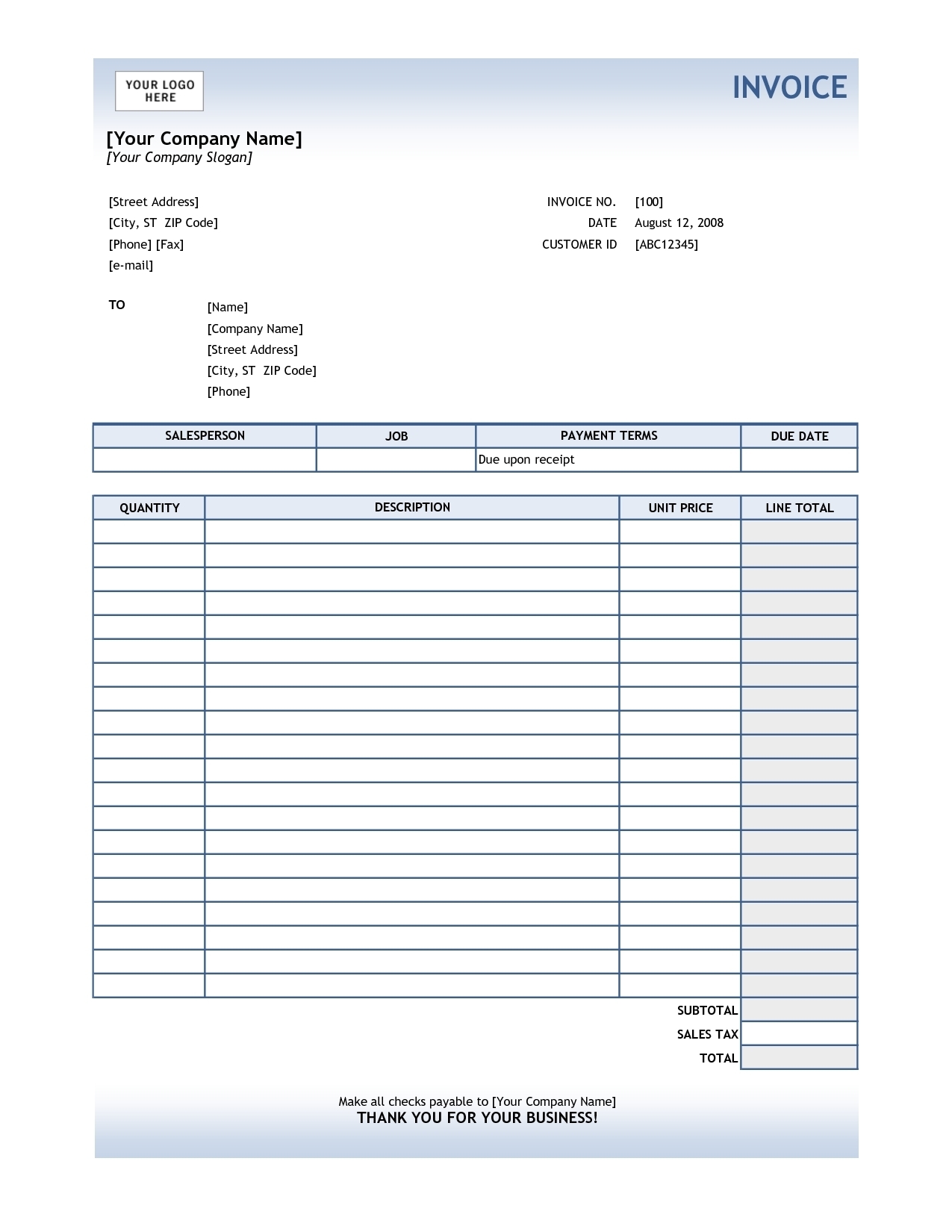 invoice format in excel with service tax design invoice template invoice format in excel