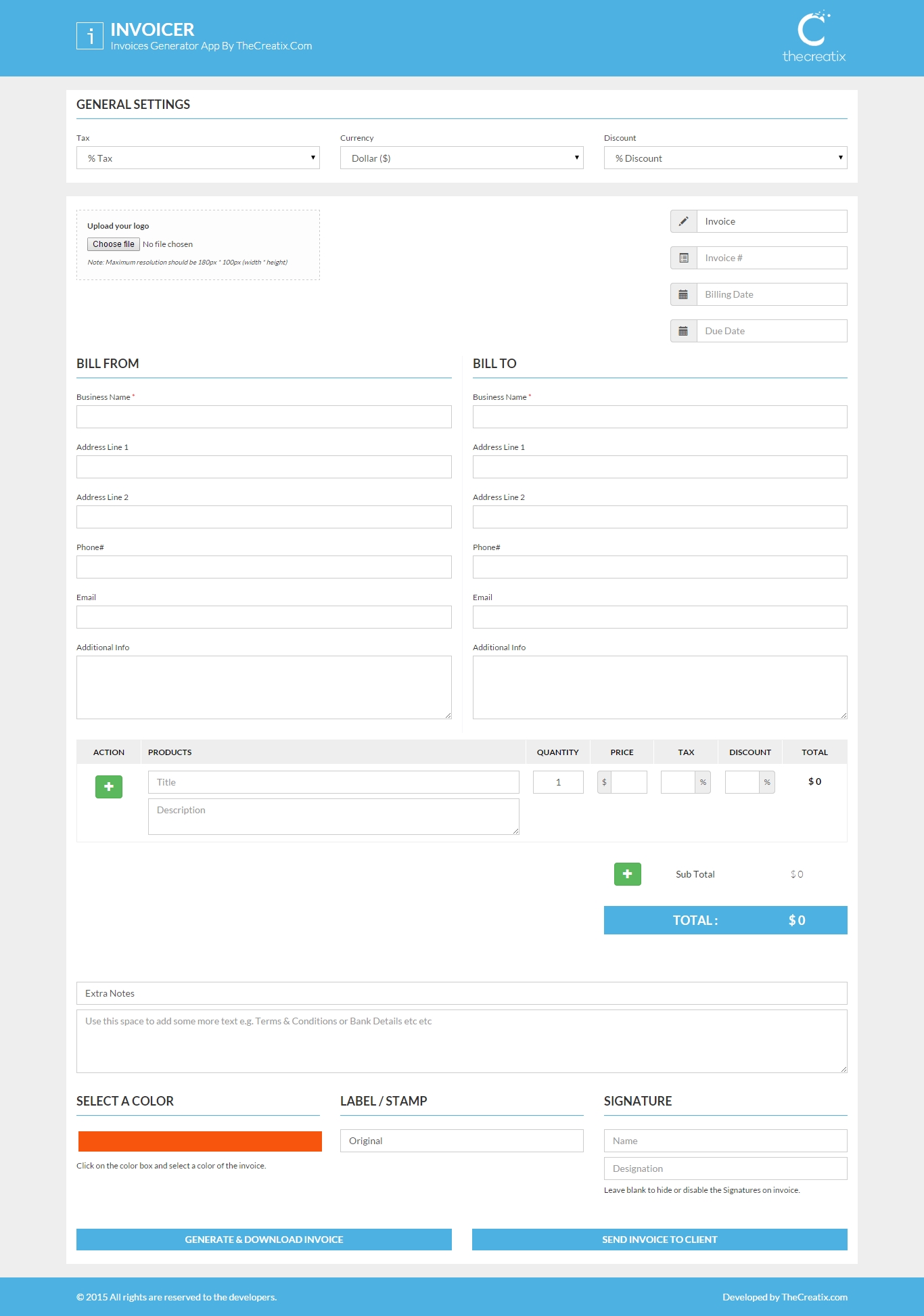 invoicer invoices generator app pixarwpthemes codecanyon invoice generator app