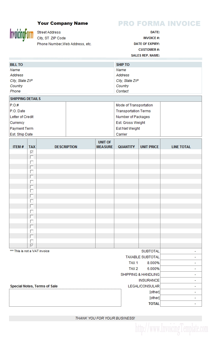 international business invoicing