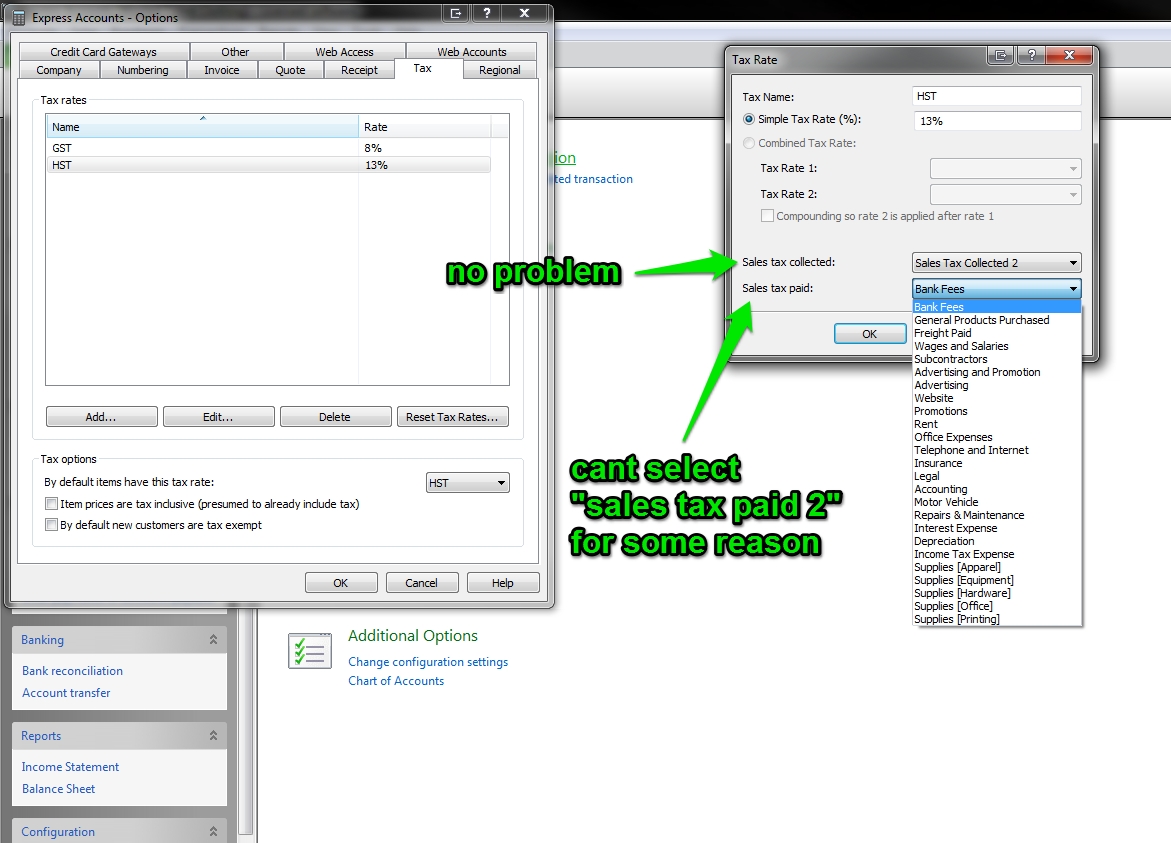 sales tax paid cant choose 39sales tax paid 239 anymore express nch invoice software