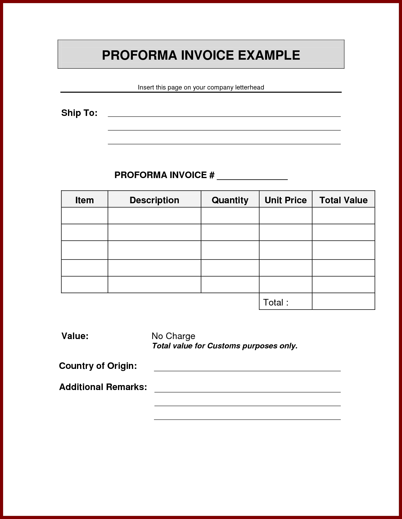 8 sample of proforma invoice template sendletters specimen of proforma invoice