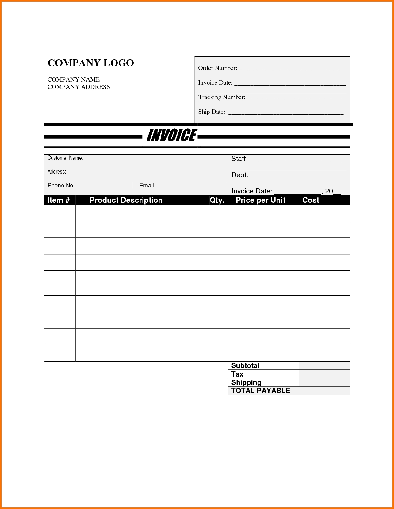 company invoice template 5 expense report moving companies free expense invoice template