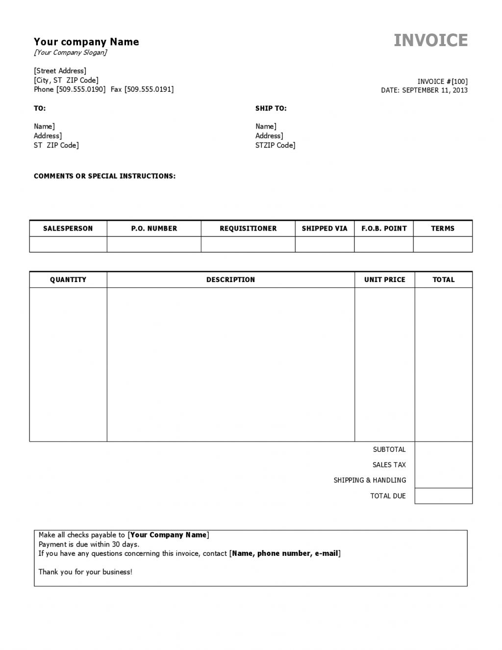 Copy Of An Invoice Invoice Template Ideas