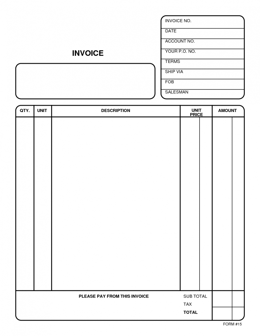 free blank printable invoice contractor templateinvoices template free printable invoices online