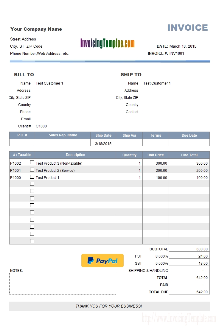 Invoice Template Html * Invoice Template Ideas