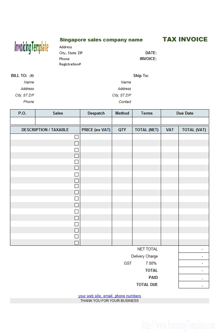 Tax Invoice Template Nz Invoice Template Ideas 1465