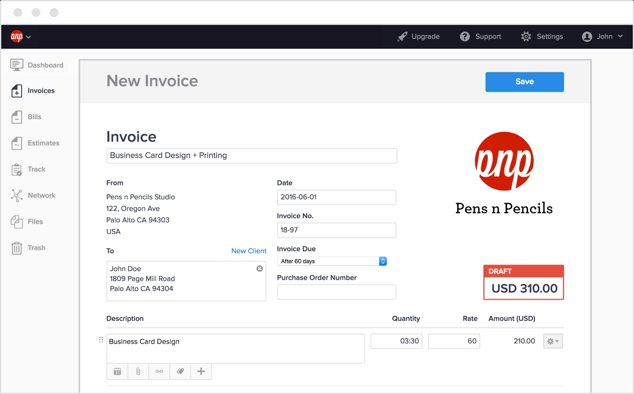 express invoice send email with gmail