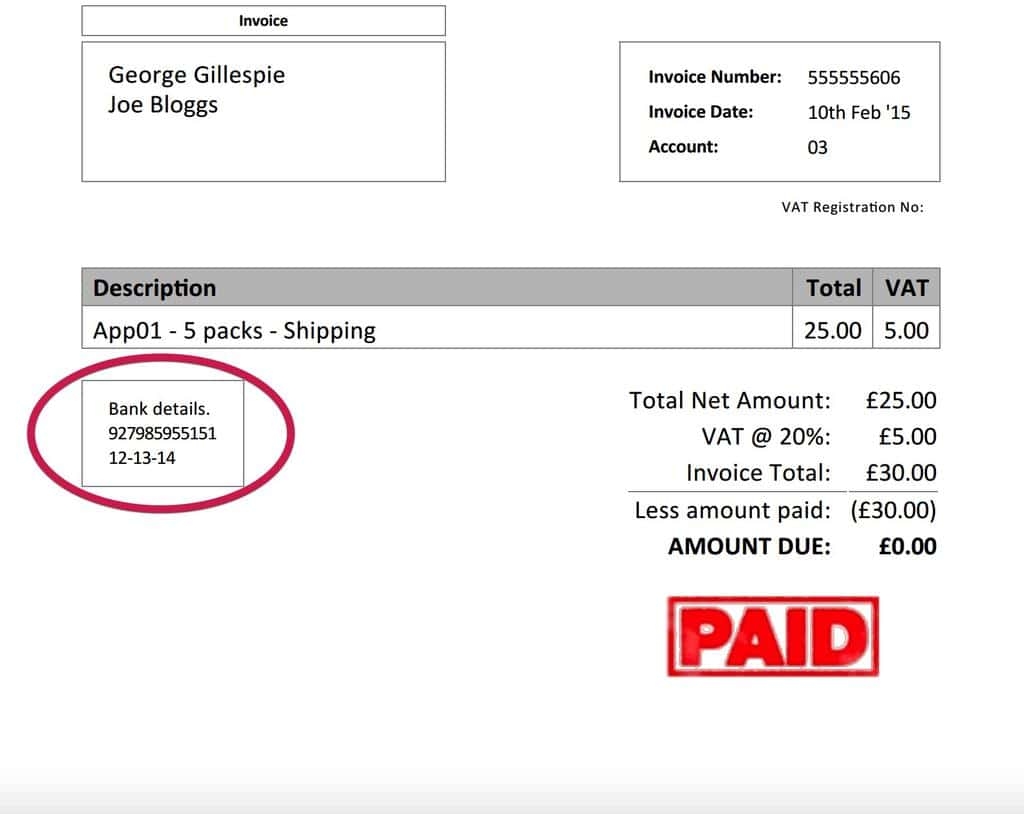 adding bank details to invoices kashflow payment details on invoice