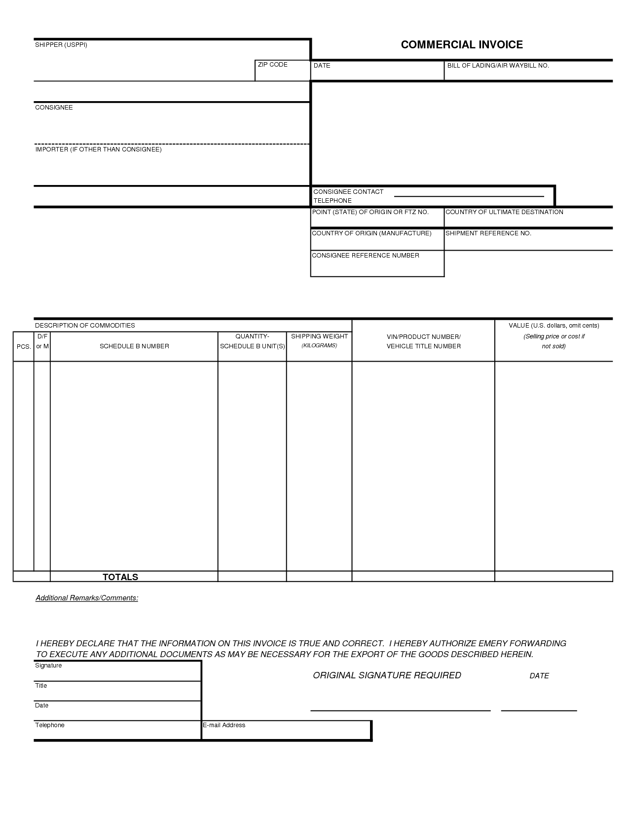 commercial invoice template ups residers ups commercial invoice form