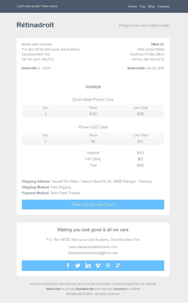 Free Html Invoice Template Invoice Template Ideas