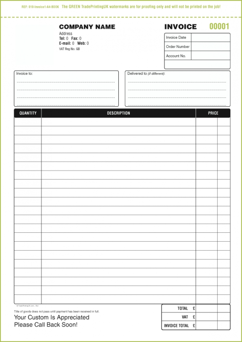 invoice book template residers ncr invoice books