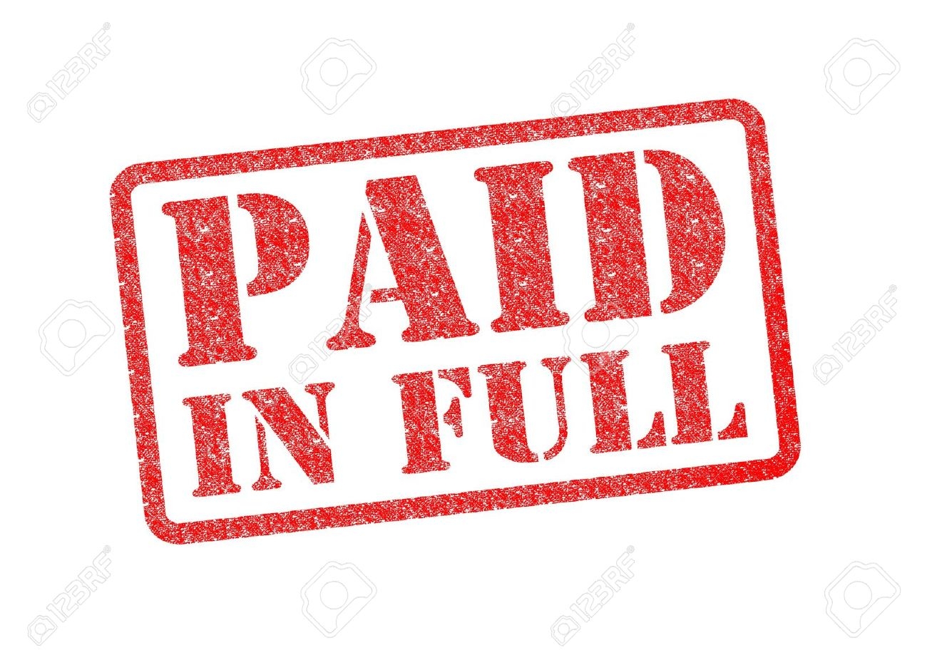 invoice paid in full paid in full red rubber stamp over a white background stock photo 1300 X 919