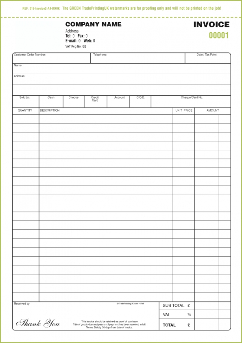 invoice template book residers ncr invoice books