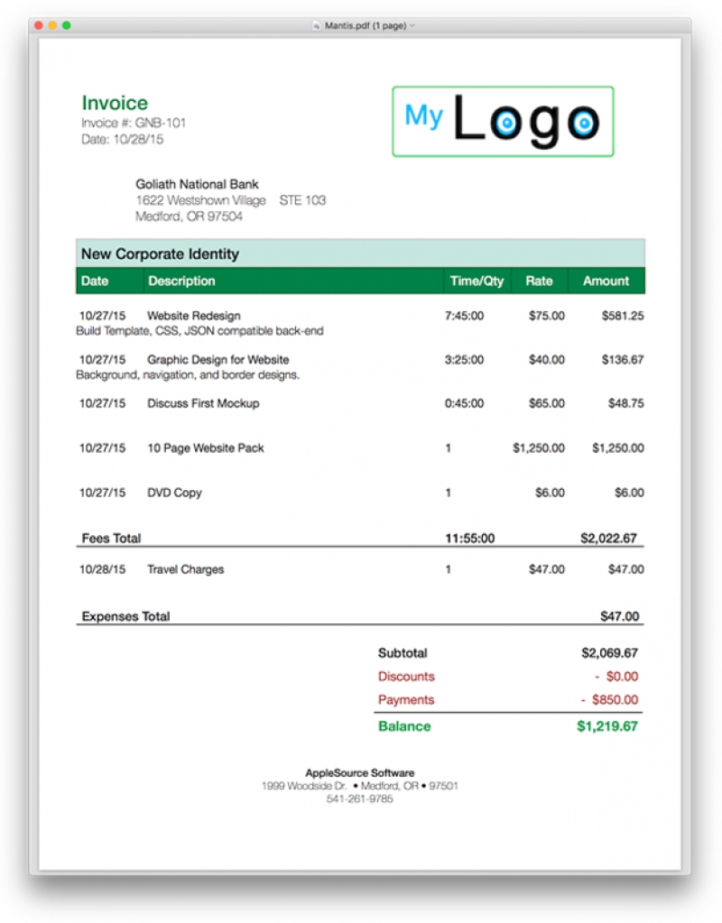 software for invoice and bill