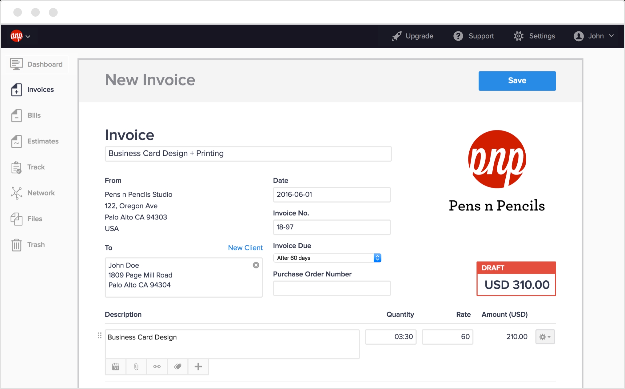 creating custom invoices transaction express