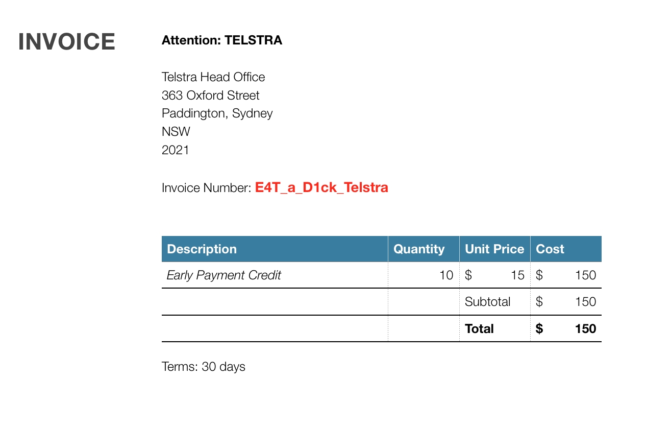 rich wisken writes dear telstra late fees on invoices