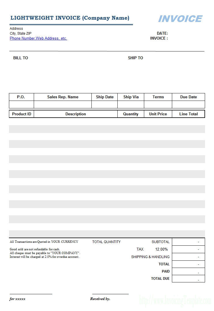 blank sales invoice sales invoice template 742 X 1076
