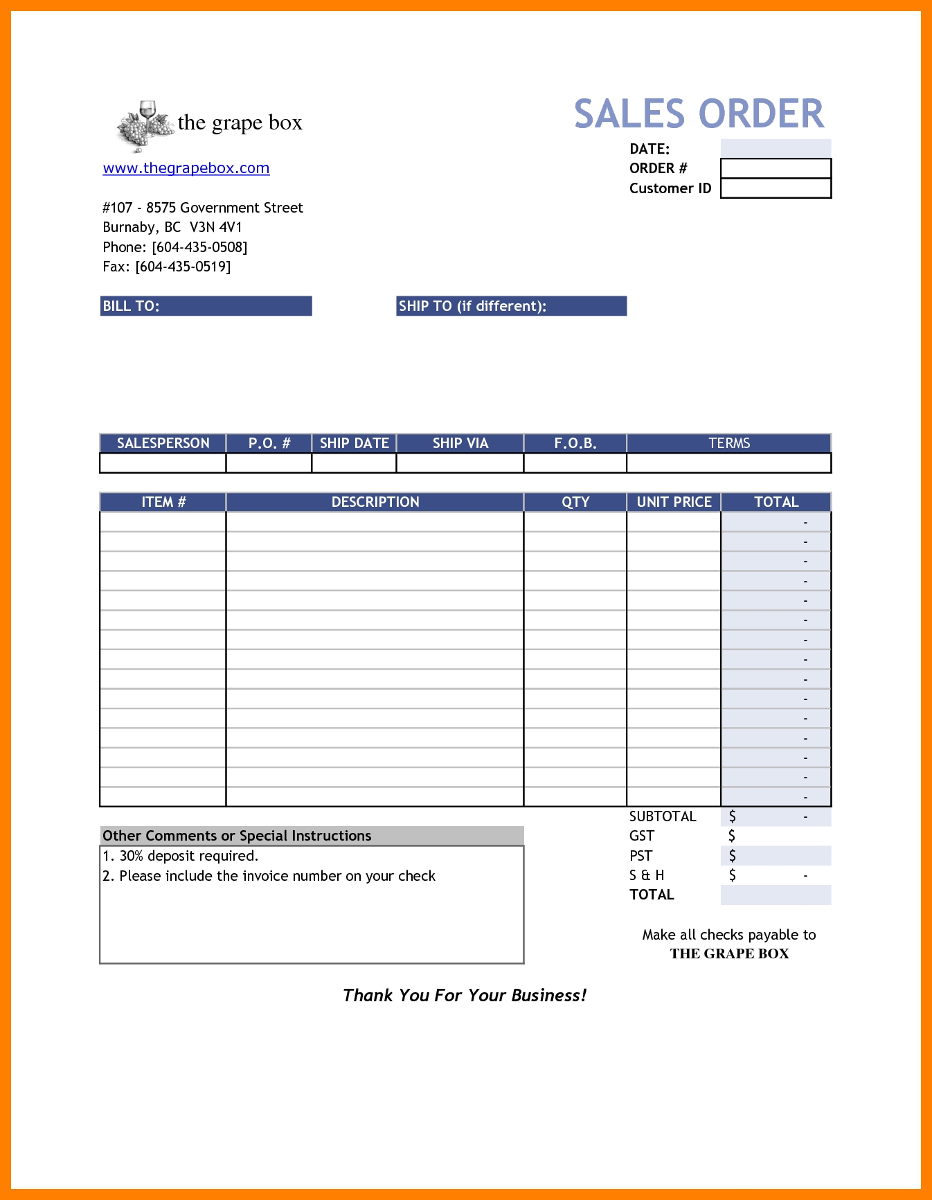 sales invoices