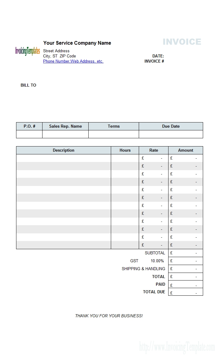 Free Contractor Invoice Forms * Invoice Template Ideas