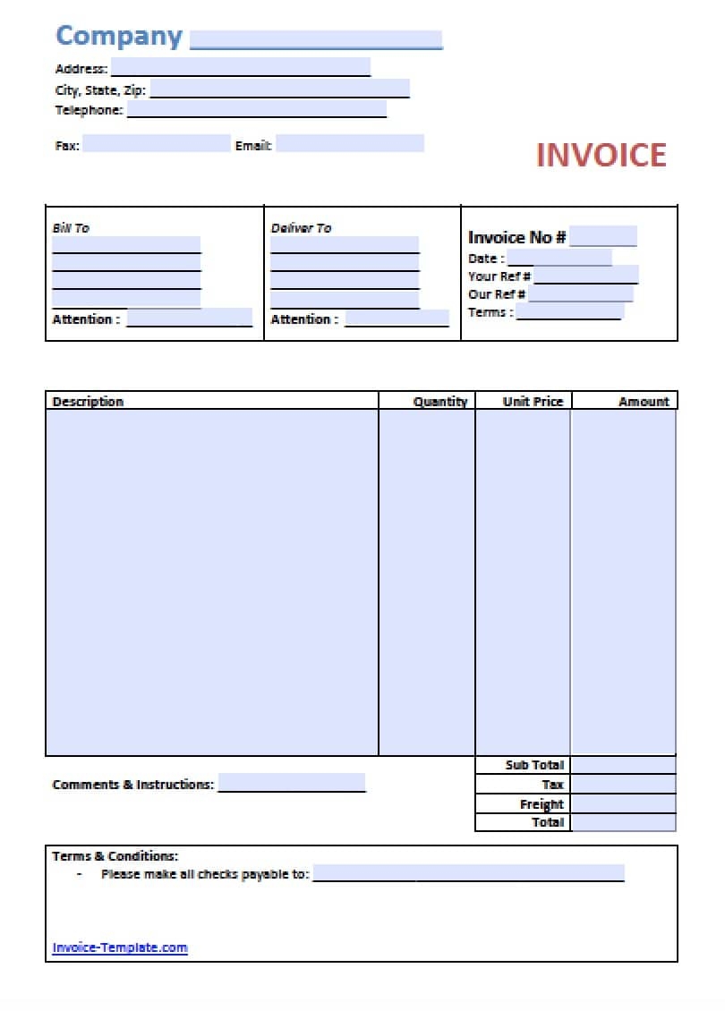 free simple basic invoice template excel pdf word doc easy invoice free download