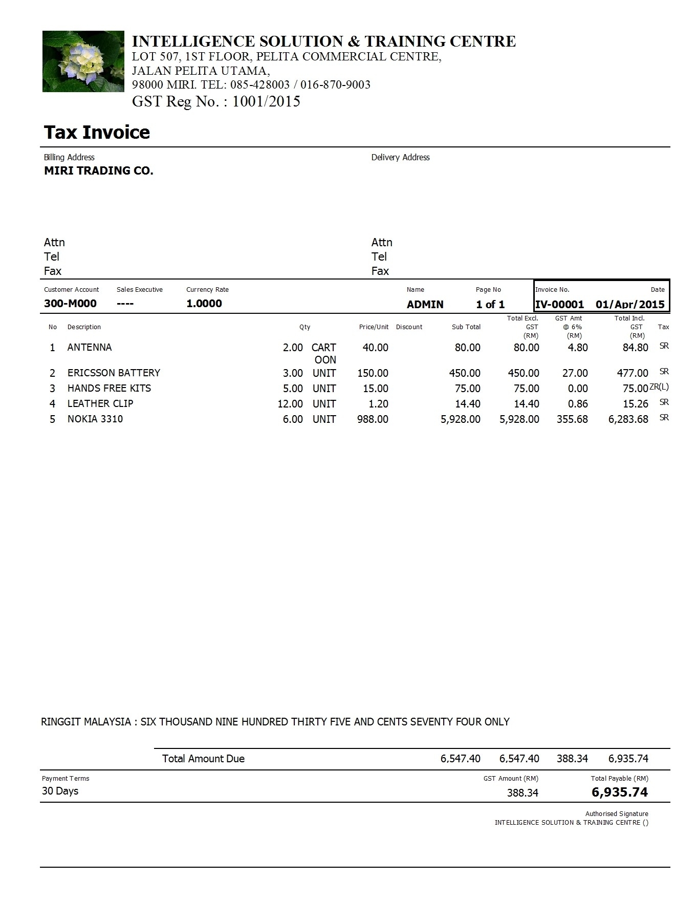 Gst Invoice Requirements Iras