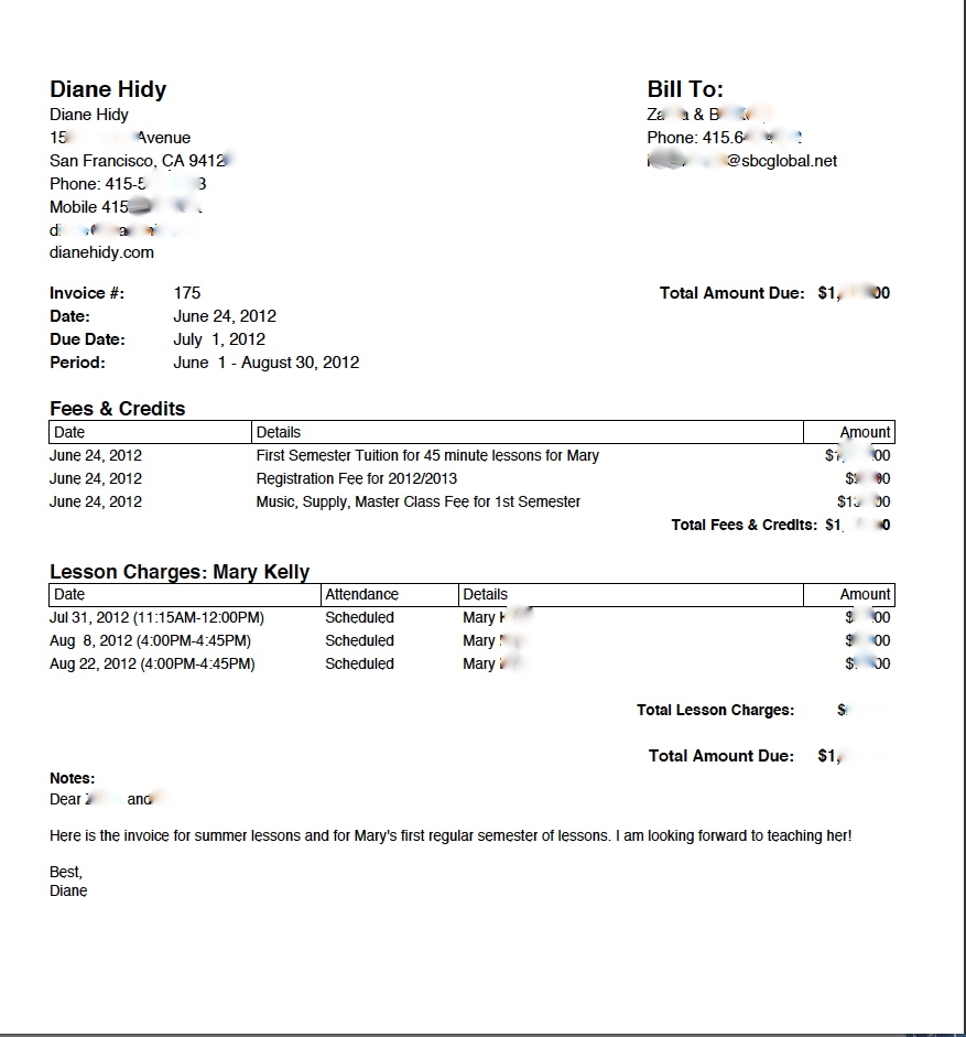 gig musician invoice template simple google doc