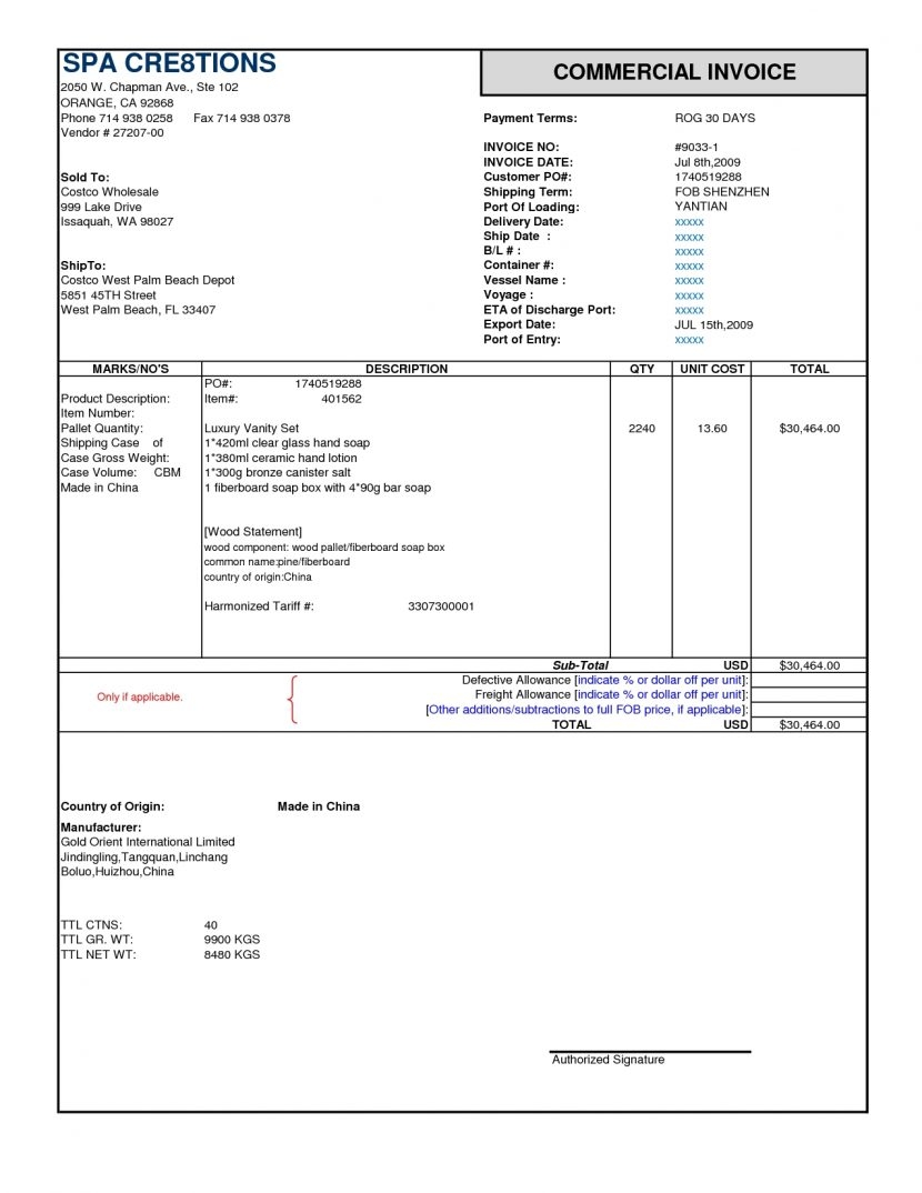 shipping invoice template mdxar international shipping invoice