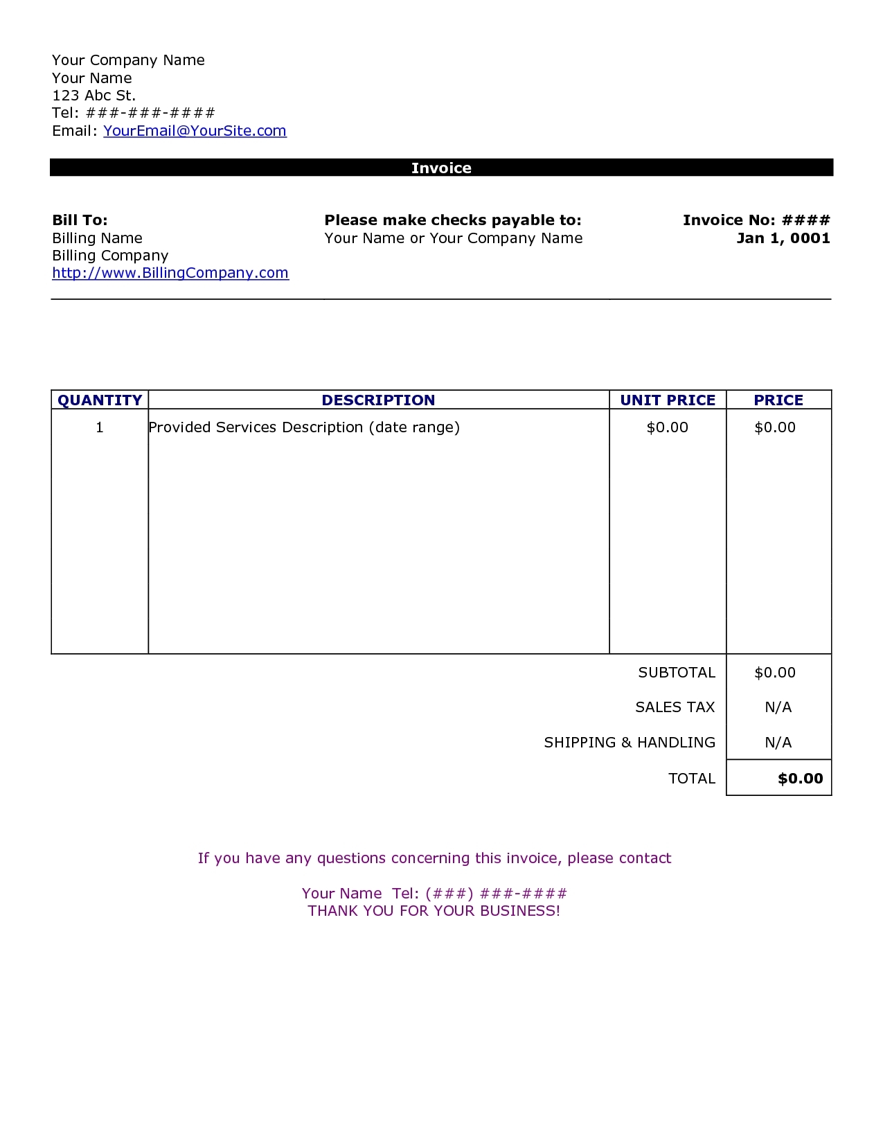 format of an invoice free invoice templates for word excel open free invoice templates word