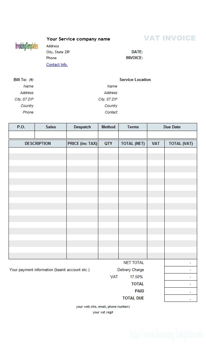 free invoice template for uk no vat number on invoice